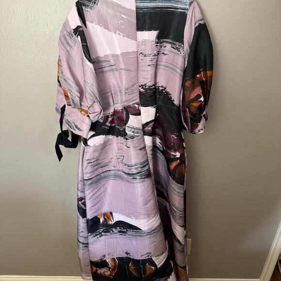 Roksanda EOS Puff Sleeve Moire Dress Size 6 Casual midi short sleeve - Picture 10 of 10